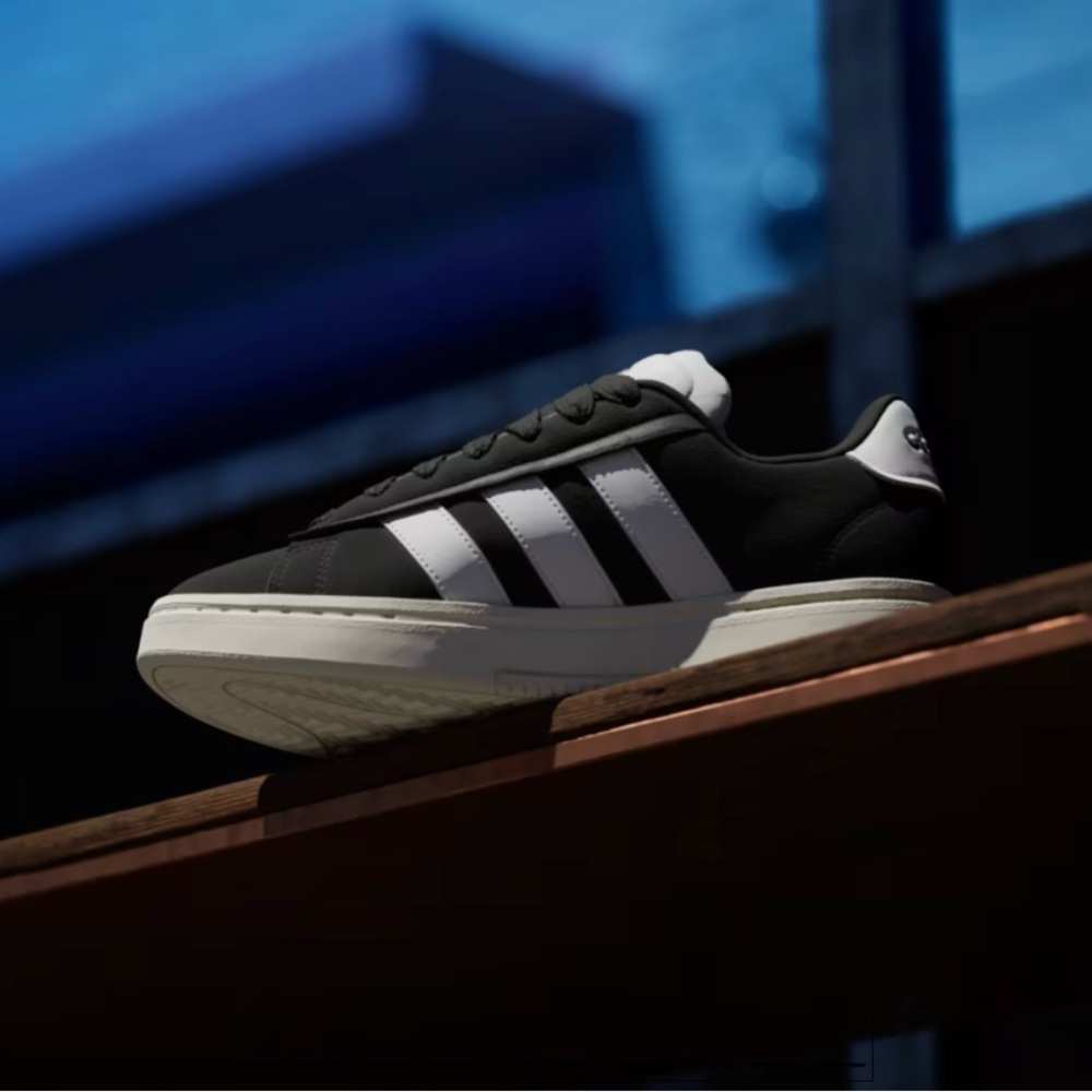 Adidas Men's Black and White Sneakers